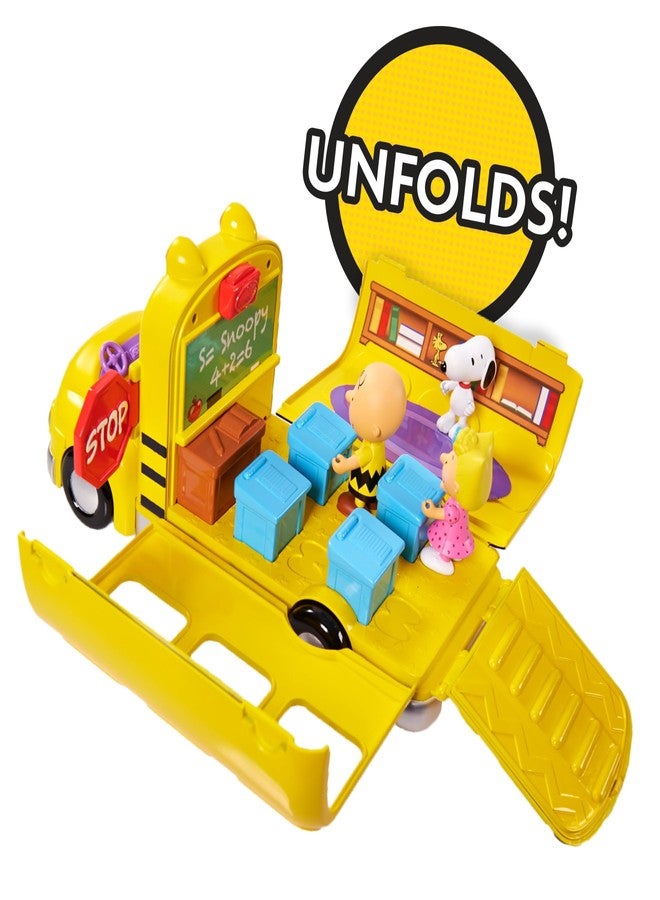 Peanuts Charlie Brown's Interactive School Bus Toy, 11-Pieces, Includes Charlie Brown, Sally, and Snoopy Figures, Toy for Fans, Boys, Girls, Kids, Ages 3 and Up - Image 3